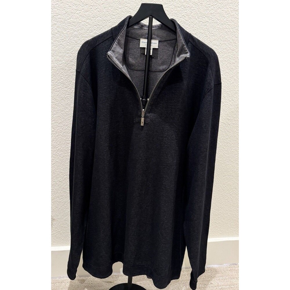 Tommy Bahama Big & Tall Flipview Reversible Half-Zip Sweatshirt. Size 3XLB - Picture 3 of 5